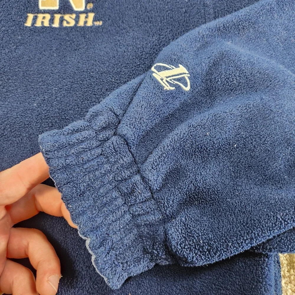 Vintage Notre Dame Fighting Irish‎ Jacket Men XL Logo Athletic Blue Fleece Zip